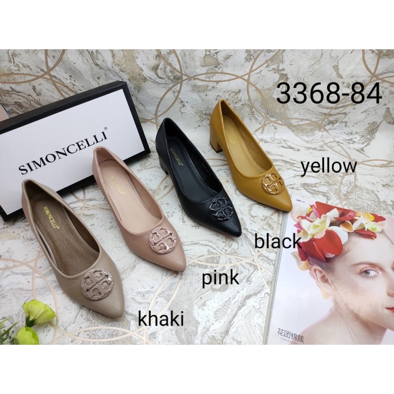 Chunky big heels Simoncelli tory import high quality sepaty wanita hak tahu hak tinggi kerja casual