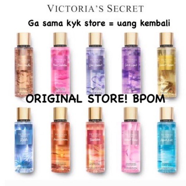 VICTORIA SECRET BODY MIST ORIGINAL STORE VS BODY MIST VICTORIA SECRET PARFUME EDT VS BARE VANILLA