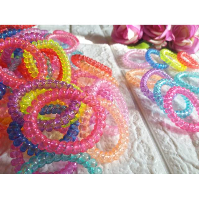 

KR5 Karet Rambut Spiral Colour Bening