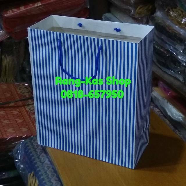 

Paperbag Garis Biru doff artkarton