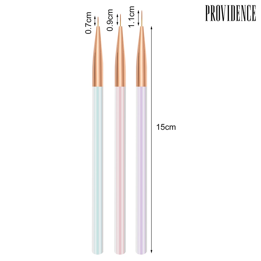 Providence 3pcs / Set Pen Nail Art Anti Karat Bahan Abs Warna Macaron