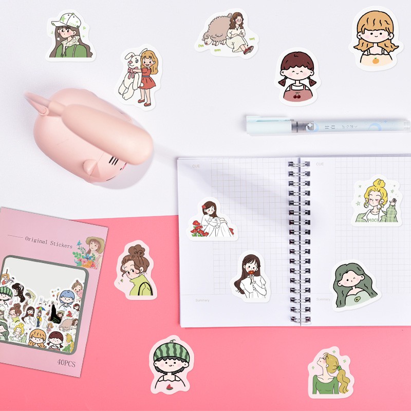 40pcs / Set Stiker Lucu Untuk Dekorasi Diary