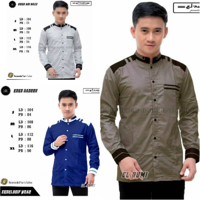 Baju Koko Busana Muslim Lengan Panjang El Rumi Original