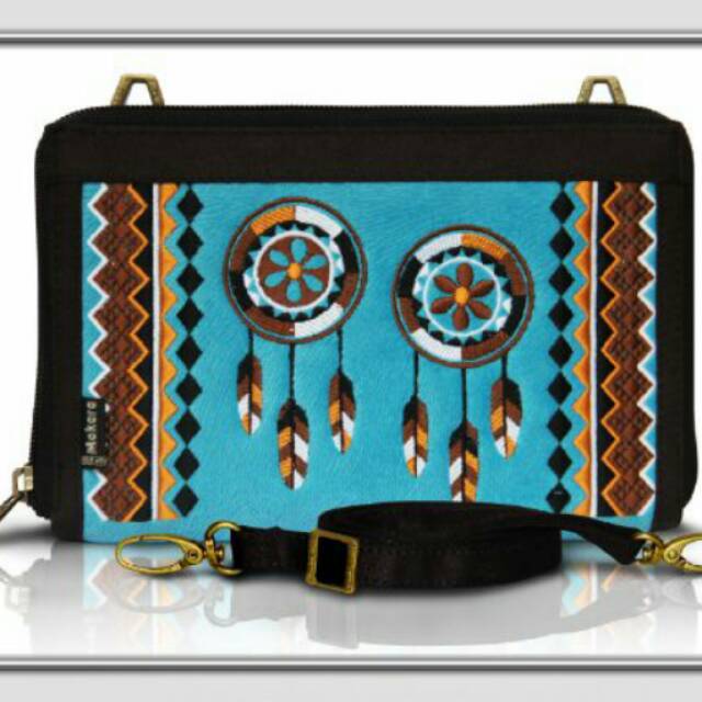 Dompet/Tas etnik Hpo makara blue orchid midili