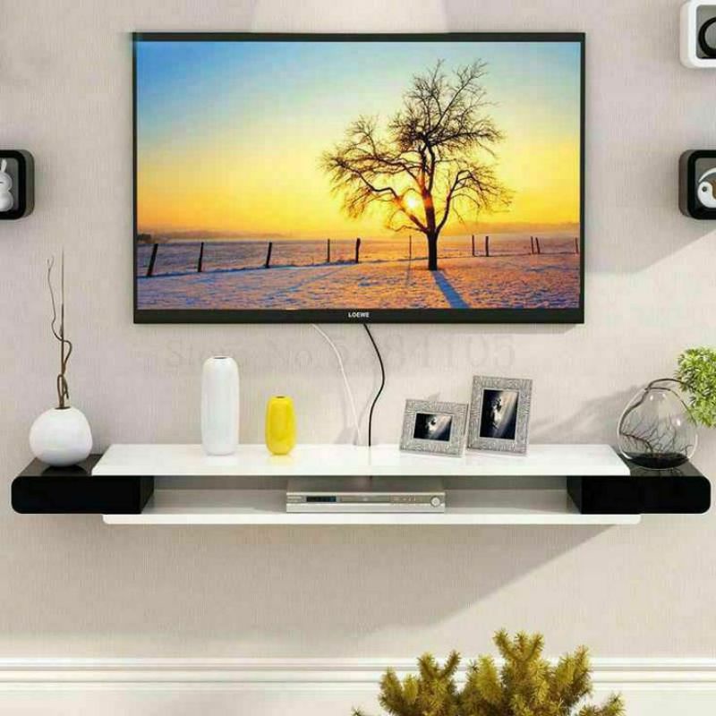 RAK TV MINIMALIS MODERN Gantung Murah Serbaguna Tempel Melayang Meja Hiasan Kamar Dekorasi Rumah RAK