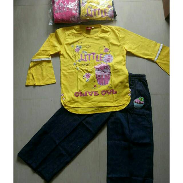 Set Olive kulot jeans