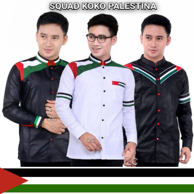 Baju Koko Palestina berkualitas (BISA COD)kemeja Koko terlaris Atasan Muslim Pria