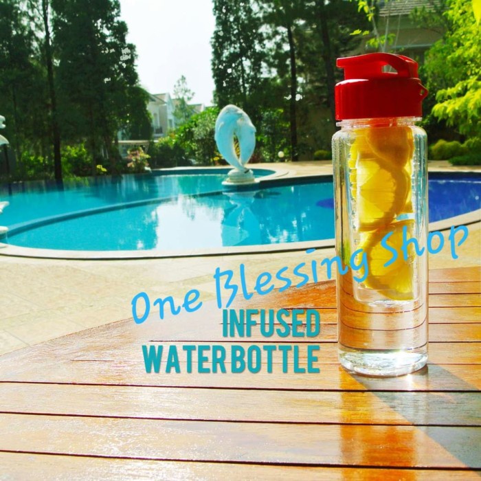 MURAH [BOTOL MINUM]BOTOL AIR/TUMBLER CHIELO MIAMI INFUSED WATER BOTTLE - Merah