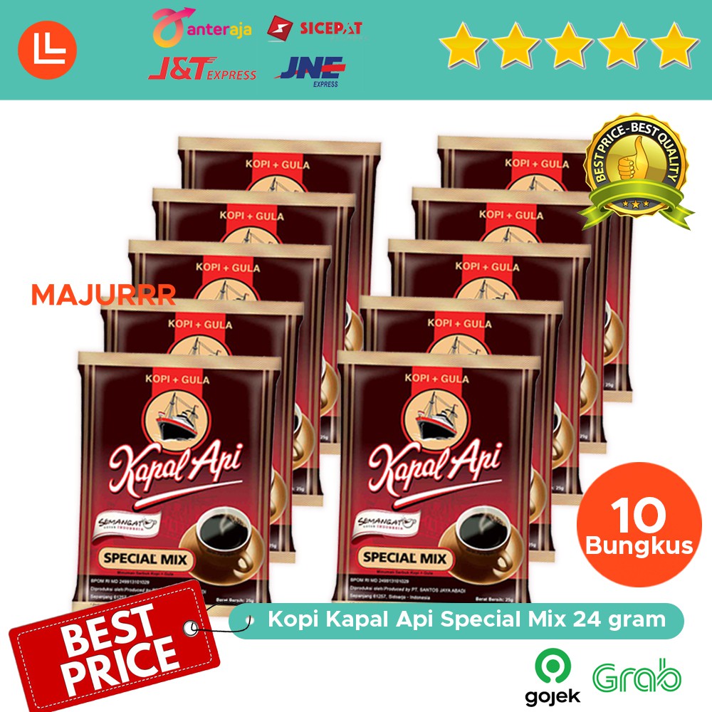 

Kopi KAPAL API Special Mix Renteng isi 10 Bungkus x 24gr Harga Renceng PROMO Murah / Kopi Hitam Instant 10Sct 10 Sachet 25gr / Rencengan 10PCS