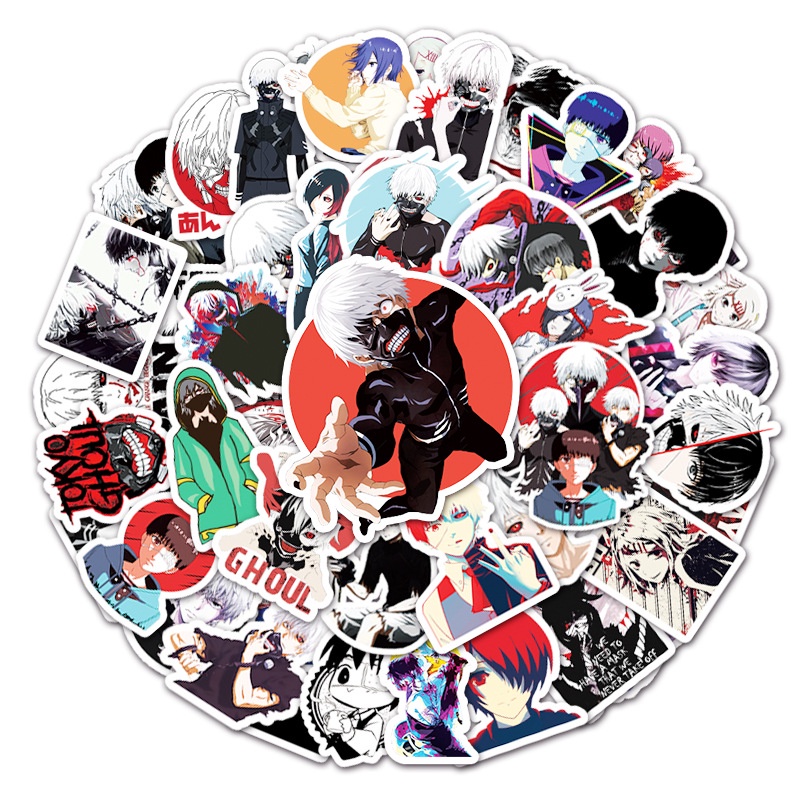 Zhang anime Tokyo Ghoul graffiti sticker laptop skuter ponsel dekorasi stiker