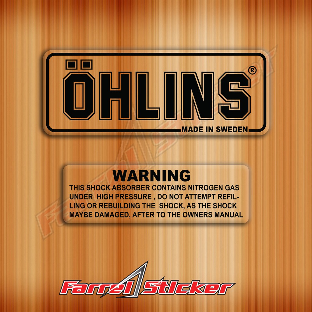 sticker shock stiker ohlins + warning