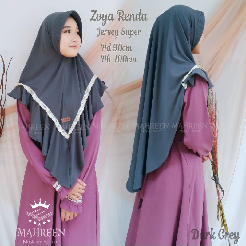 Khimar zoya renda jersey super