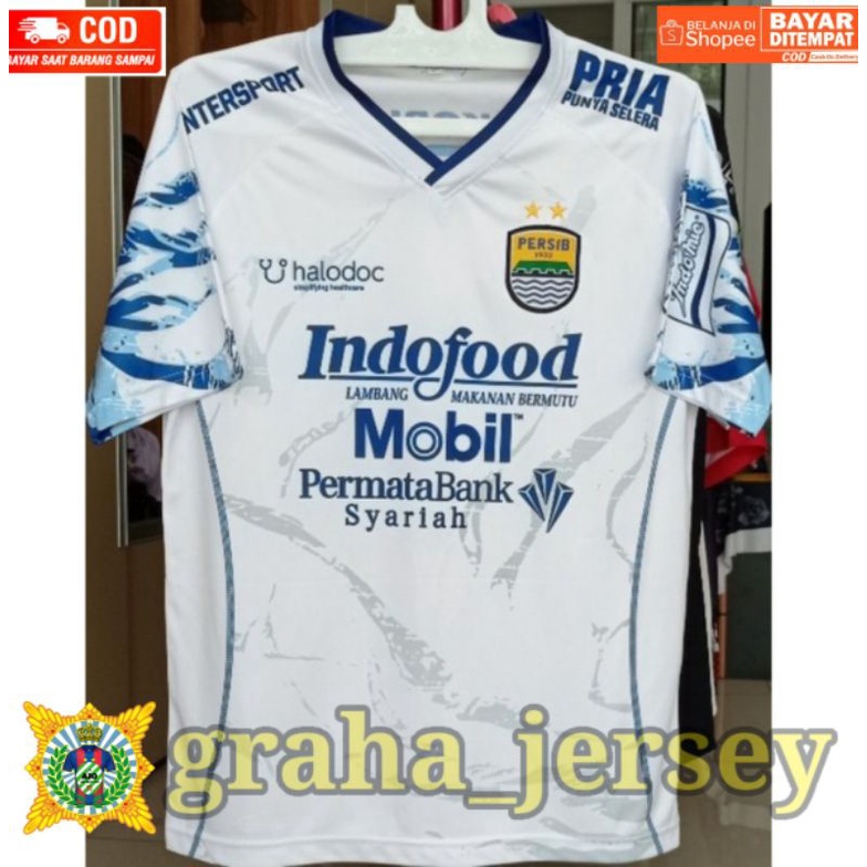 Jersey Persib Bandung Away 2021 - 2022 BRI Liga 1 Putih Printing Lokal