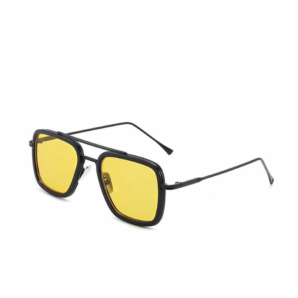 Kacamata Anti UV400 [ Hitam Kuning ] Sunglasses Pria &amp; Wanita - Design Korea - HM8033