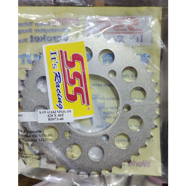 Gear Belakang SSS Kawasaki Ninja 150 Karbu / Fi / RR Mono / Z 250 Size 428 - 40T