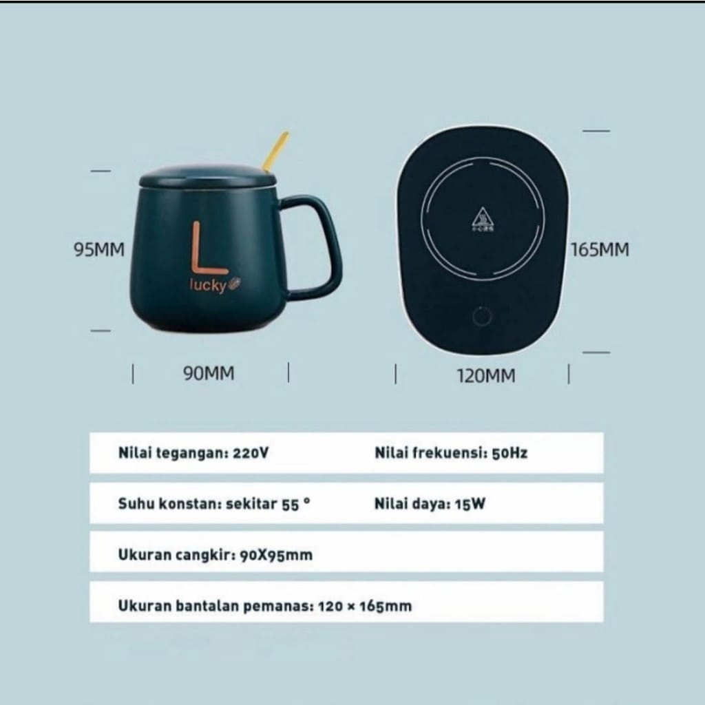 (COD) mug cangkir eletrik set keramik//tatakan gelas pemanas kopi