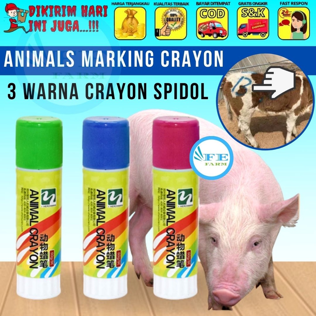 Crayon Spidol untuk Tanda Tubuh Babi Sapi Hewan Maker Pen Alat Penanda Hewan Aman dan Tidak Beracun FEFARM