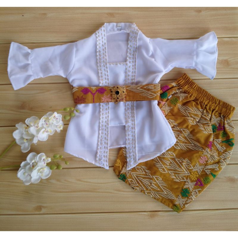 0-1 tahun Free Bandana SET KEBAYA TROMPET PAYET+KAMEN OBI BORDIR ANAK