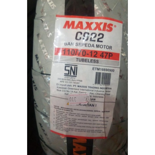 ban MAXXIS C922 110/70 - 12 . Ban Vespa Sprint Primavera Kawasaki KSR . All New Scoopy. Yamaha