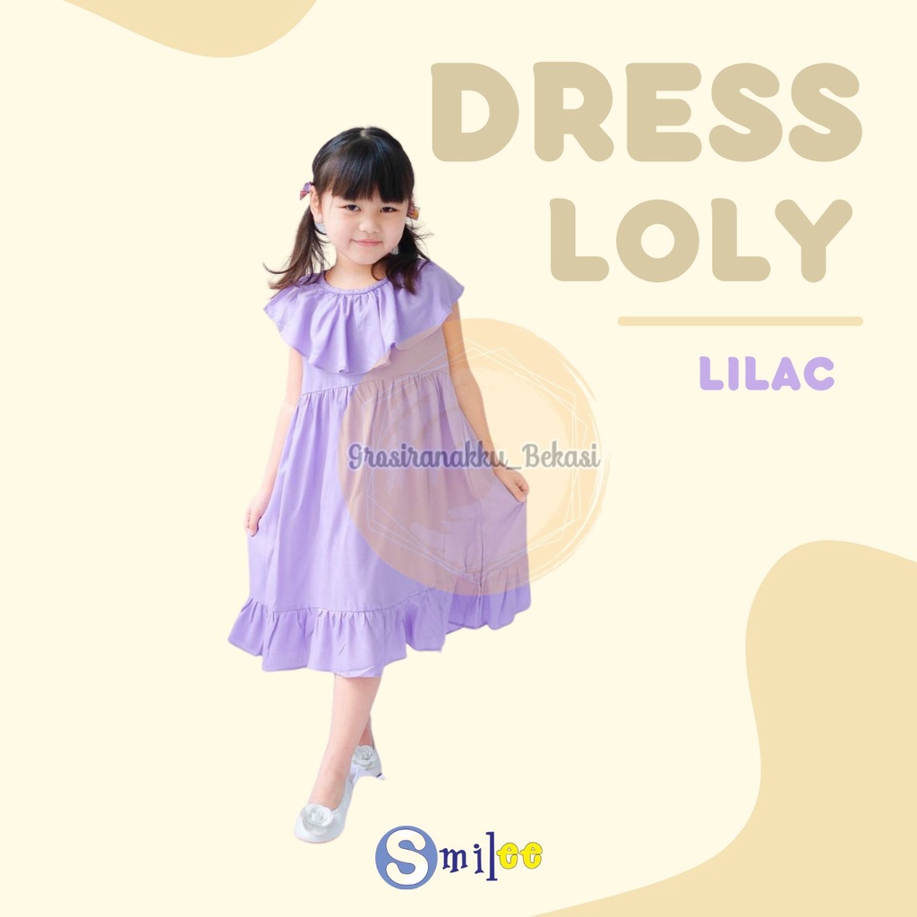 Dress Anak Smile Loly Warna Lilac 1-5Thn