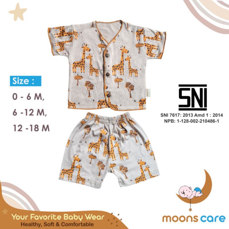 SNI Newborn Moons STELAN PENDEK PREMIUM BABYMOON NEWBRON ,STELAN BAJU KAOS CELANA PENDEK