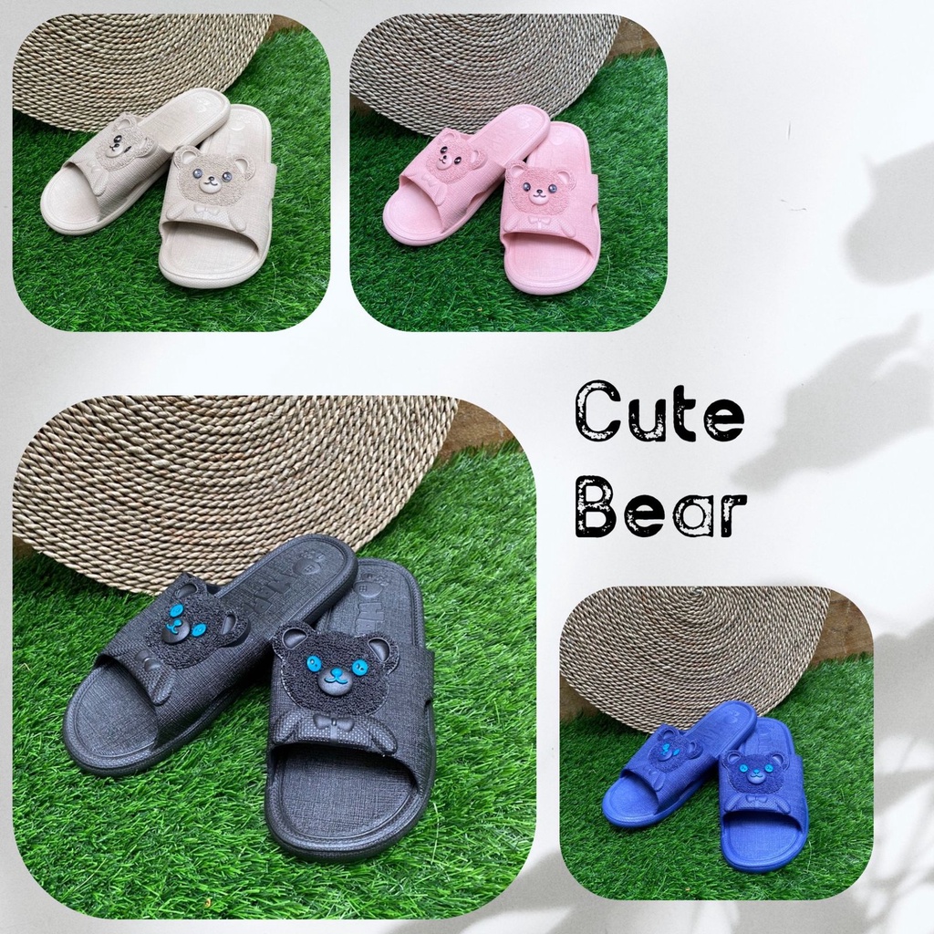 Sandal Slipper Wanita Import Cute Bear