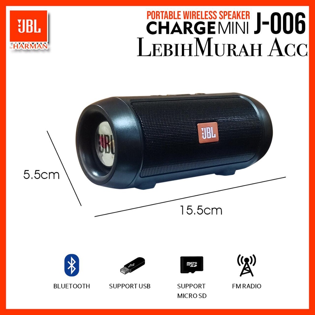 Speaker Bluetooth Jbl Charge mini 2 J006 Wireless Portable Speaker Charge Mini 2 JBL Super Bass