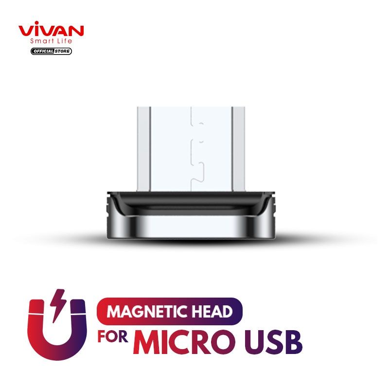 VIVAN Kepala Magnetic Head Micro USB , iPhone , Type C , Untuk Kabel Magnet