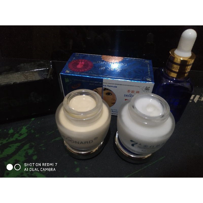 PAKET DEOONARD SET BIRU 4IN 1 ORIGINAL // pket cream deonard biru set ( cream s/m + serum deonard bi