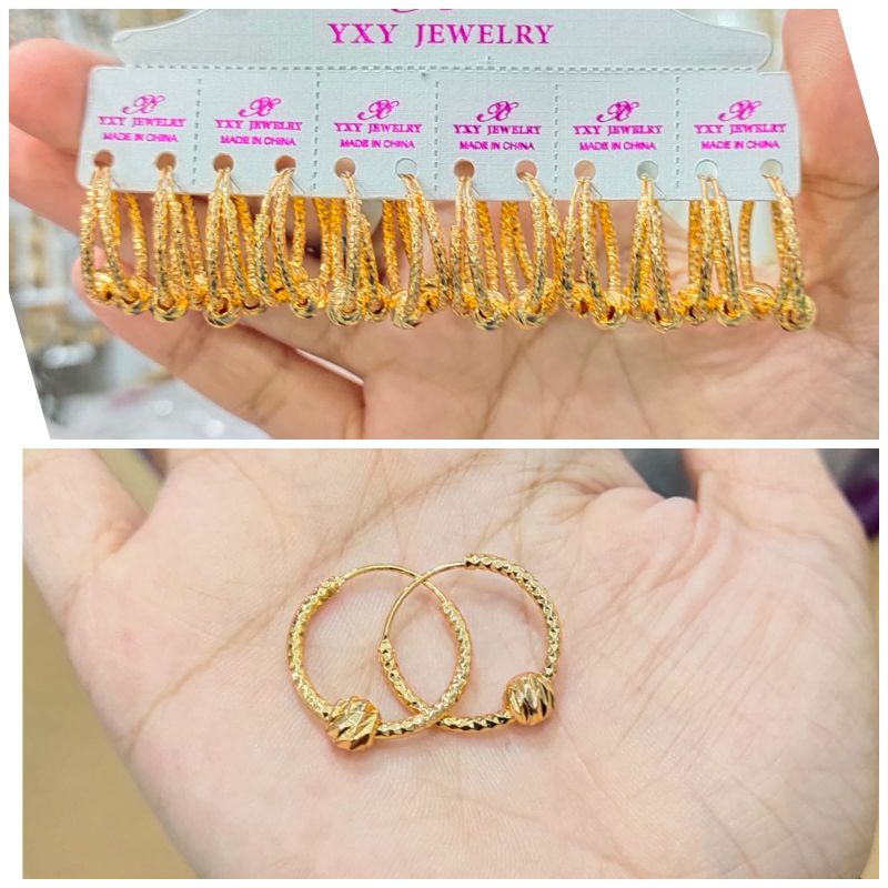 ANTING KOLONG/ANTING RING/ANTING BULAT DEWASA/ANTING DEWASA/ANTING LAPIS EMAS 18K/PERHIASAN ANTING