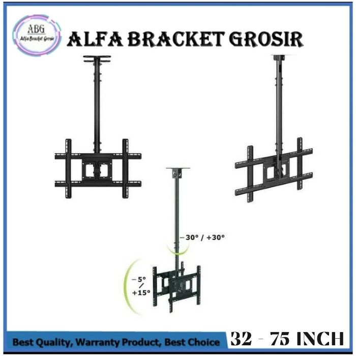 bracket gantung plafon bracket tv gantung 32 - 70 inch