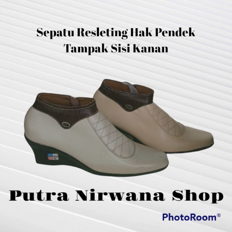 Wedges Wanita||Wedges Kulit||Sepatu Kerja
