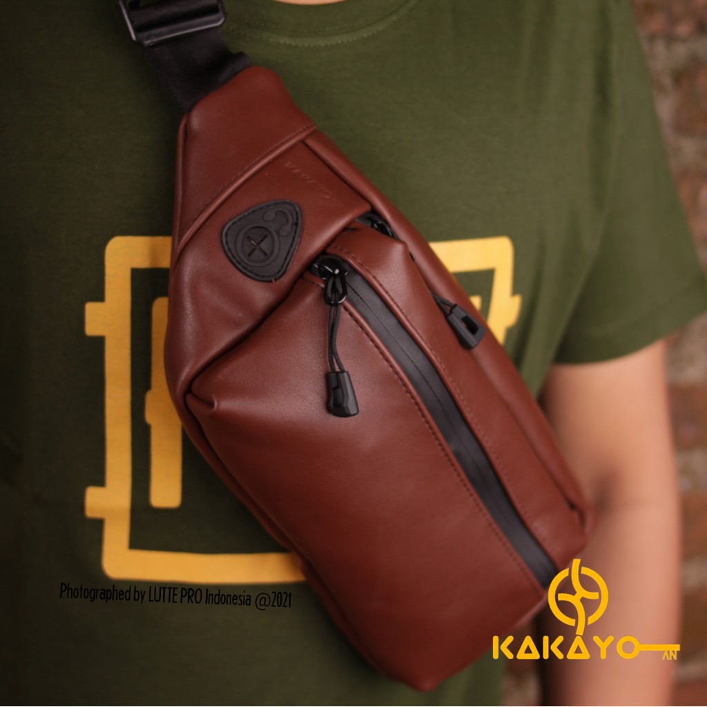 Kakayo/Tas Selempang Pria/Waist Bag Premium/Kulit Industri/Waterproof