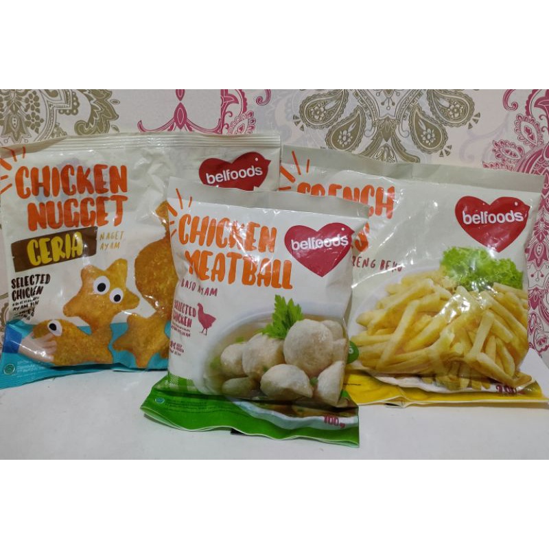 

Paket Belfood bakso ayam 100gr + kentang 200gr + nugget ceria 170gr