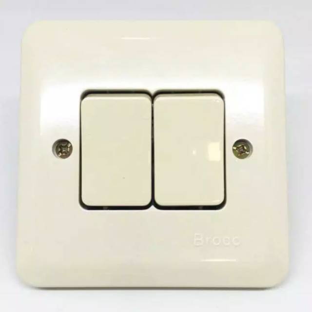 Saklar BROCO 2 / Saklar Tanam / Saklar Tembok / Saklar Dinding / Saklar Double Seri Dua