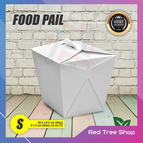 Food Pail Tanpa Rakit | Box Makanan Food Grade | Putih Ukuran S Kecil | Packaging Tahan Microwave