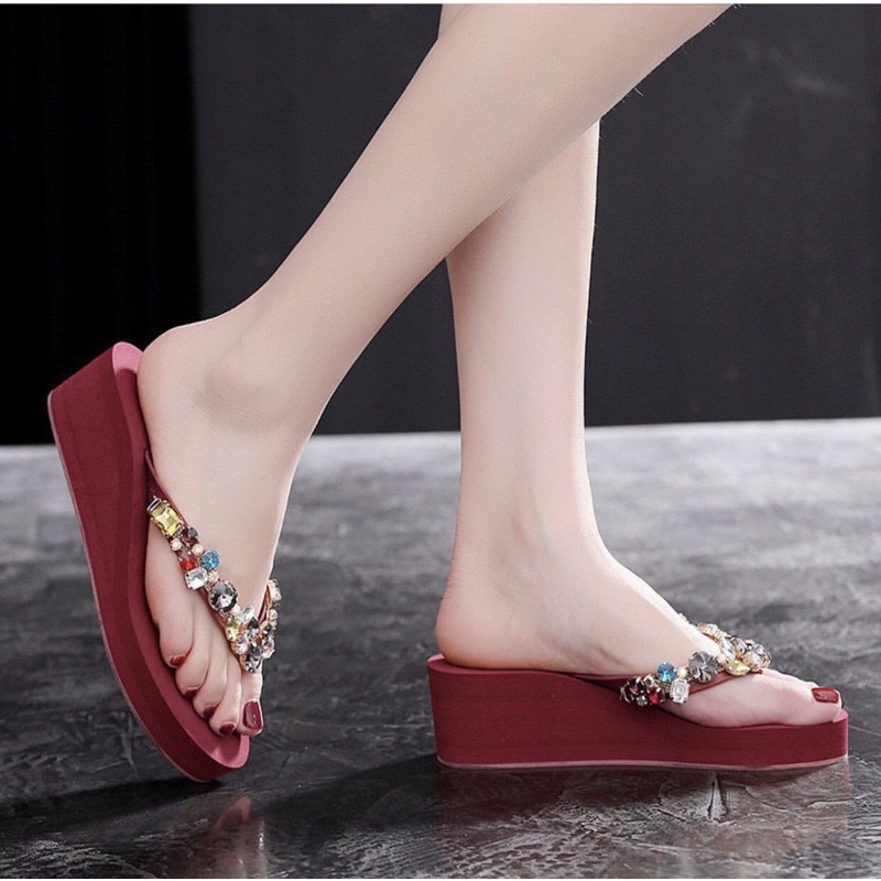 Wedges j701 sendal wanita import realpict