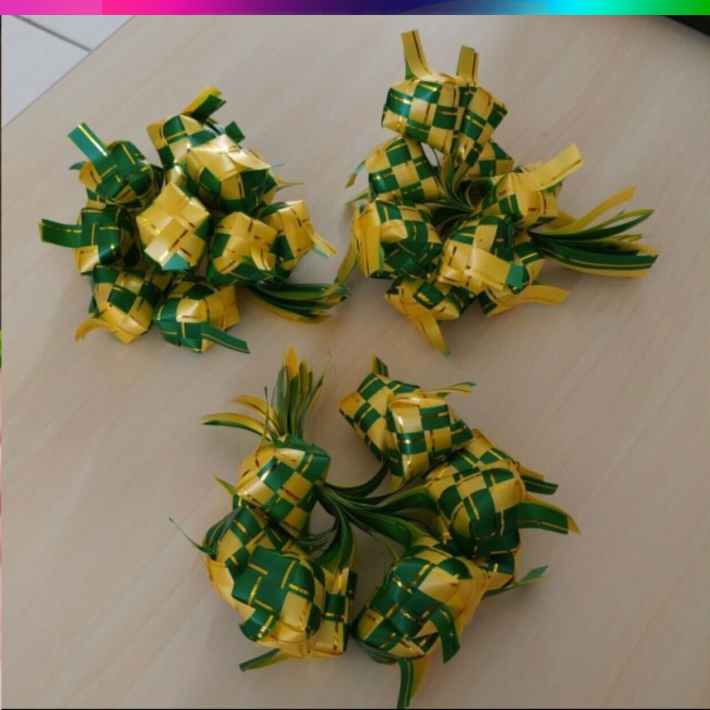 Ketupat Hias Pita Jepang 3cm Dan 5cm Hiasan Lebaran Ketupat Hias Kecil Dekorasi Lebaran Idul Fitri Souvenir Idul Fitri Hiasan Ketupat Mini