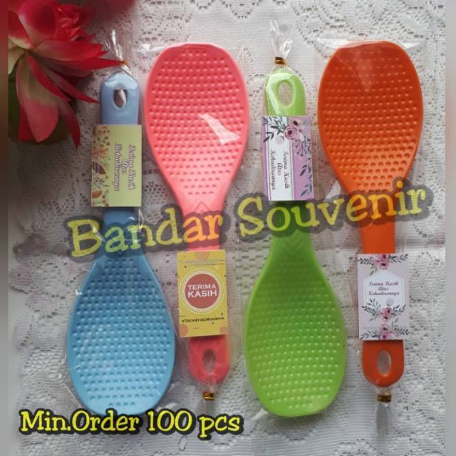 [100pcs] Centong Tebal Warna Souvenir Dikemas Plastik