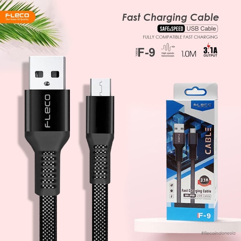 NEW KABEL DATA FLECO F9 MICRO FASTCHARGING FOR ANDROID SMARTPHONE