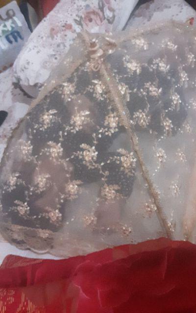 Tudung Saji Lipat Bulat Renda Manik Manik