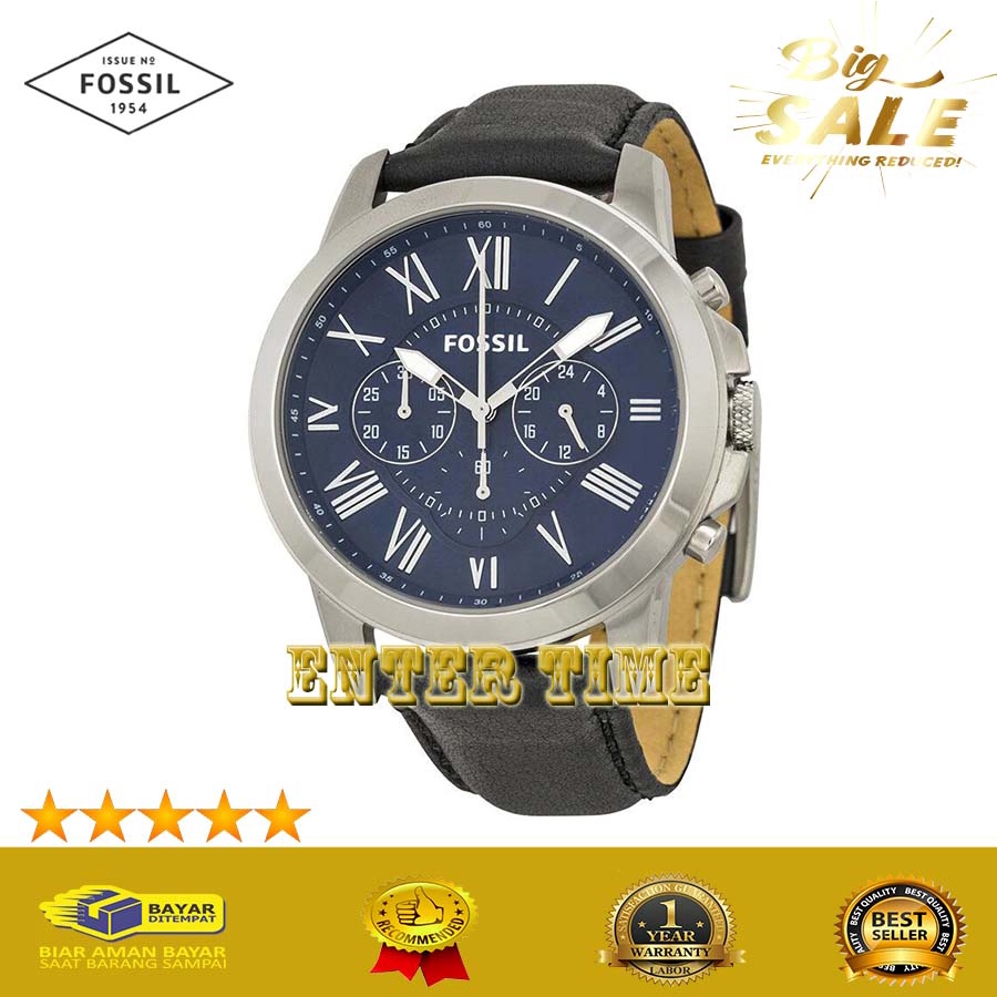 BIG SALE  JAM TANGAN PRIA IMPORT TERBARU F0551L FS4990 FS 4990 QUARTZ LEATHER STRAP DIAL BLUE JAM TA