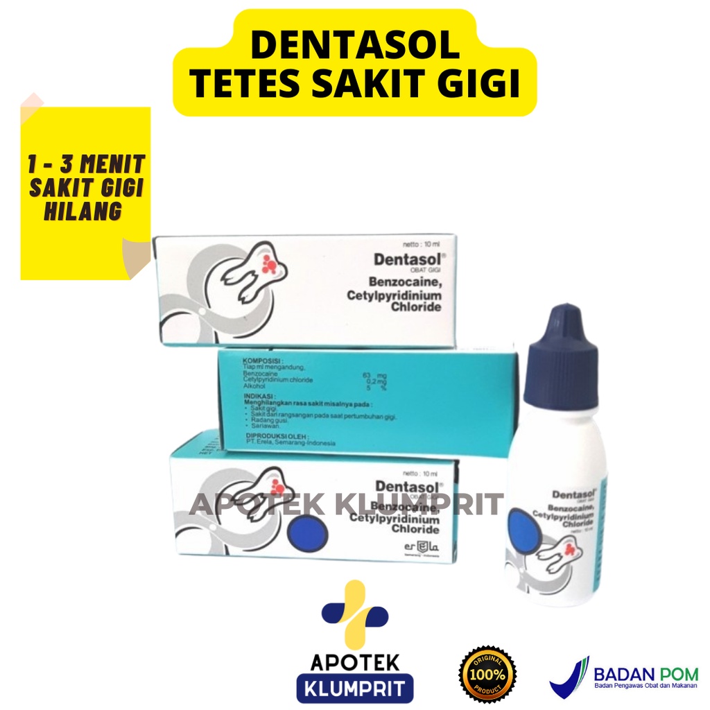 DENTASOL / TETES SAKIT GIGI / DROP / 10ML / NYERI GIGI