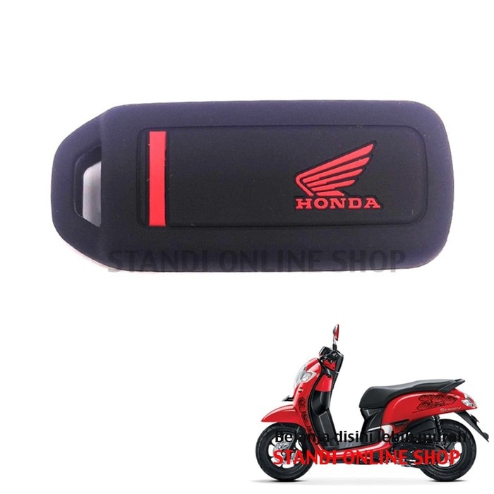 Kondom Kunci Silikon Remote Keyshirt Motor Honda All New Scoopy Hitam