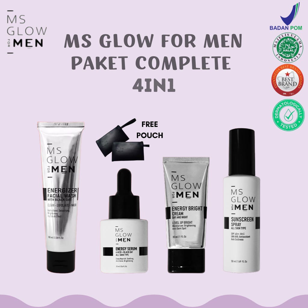 MS GLOW FOR MEN ORIGINAL/PAKET WAJAH PRIA LENGKAP/PAKET MS GLOW FOR MEN