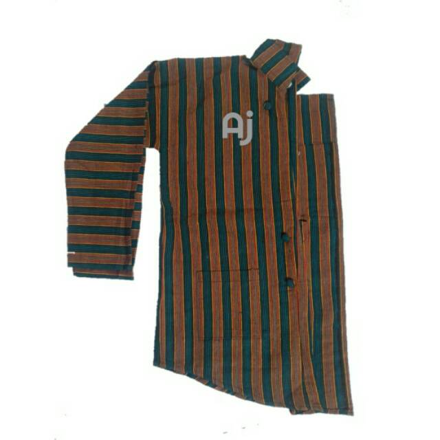 surjan lurik baju pakaian khas jawa solo keraton jogja jawa tengah timur tradisional tenun tebal