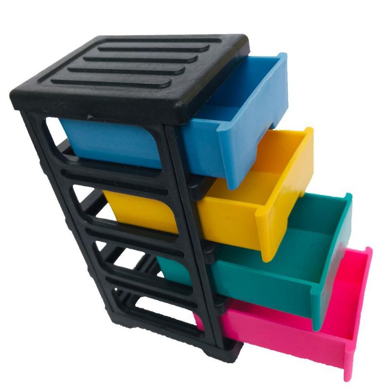 lemari mainan/laci plastik/container mini 4susun