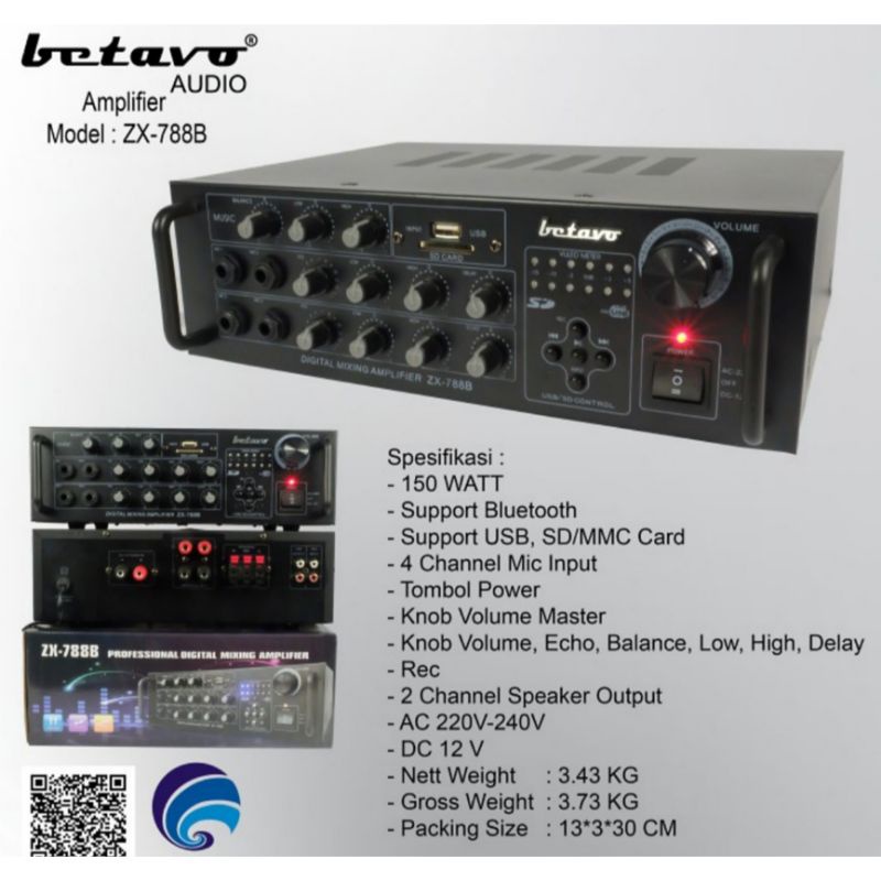 AGEN AMPLIFIER BETAVO ZX 788 BLUETOOTH