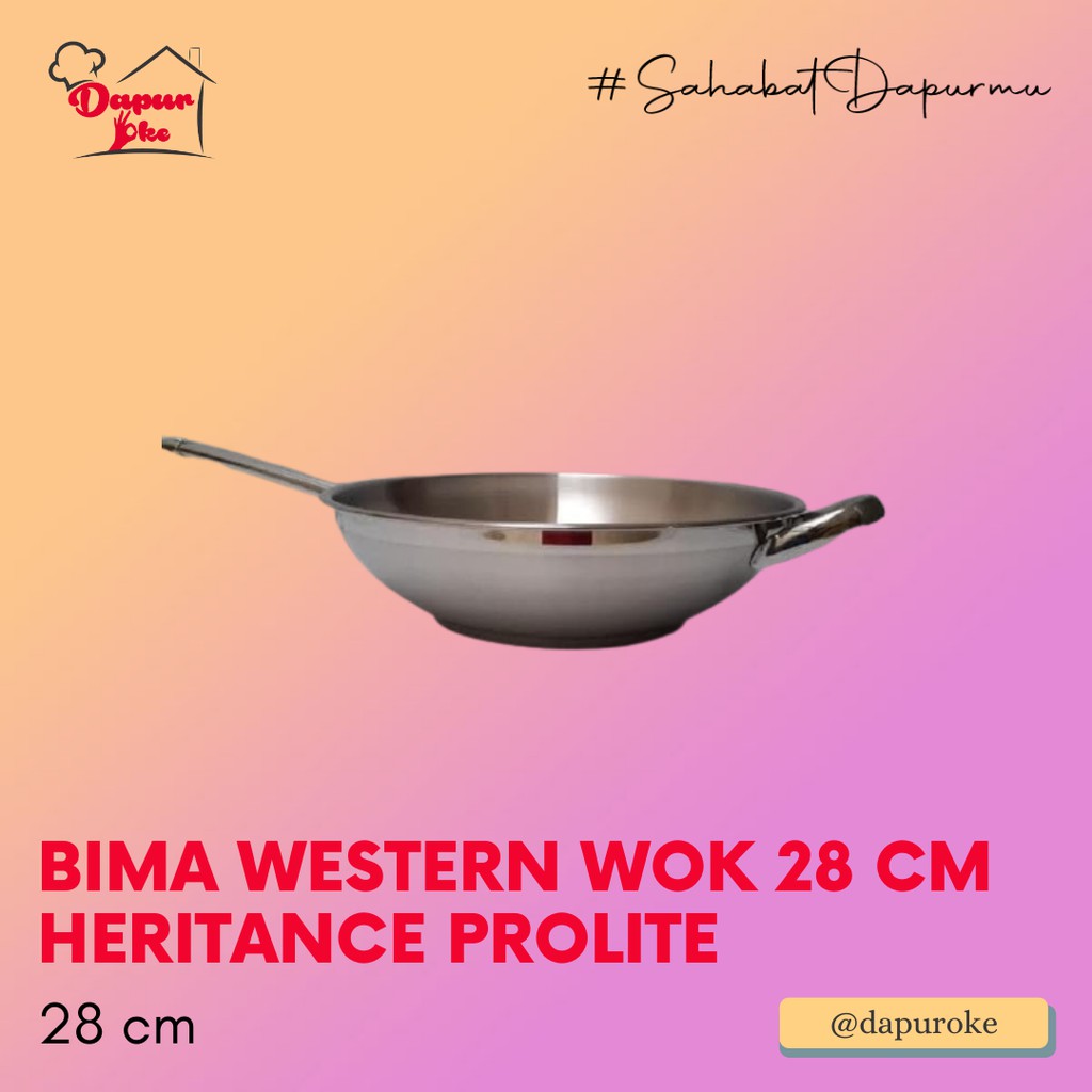 Bima Western Wok 28 cm Heritance Prolite / Wajan Gagang