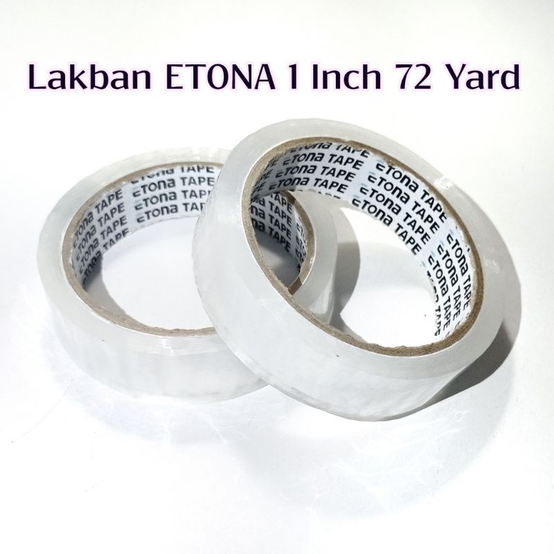 Lakban Solasi Etona 1 Inch 72 Yard - Selotip 24mm Solatip Isolasi Murah Ukuran Sedang